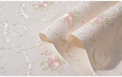 Light Pink Самоклеющиеся обои пасторальные цветы 3D стерео Цветочные настенные Стикеры для гостиной спальни Свадебный дом ПВХ водонепроницаемый 3D Декор - Цвет: Light Pink