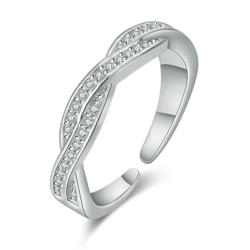 Luomansi New Cubic Zirconia Crystal Infinite Rings For Women Fashion Design Statement Ring Wedding Geometric Jewelry Wholesale | Украшения