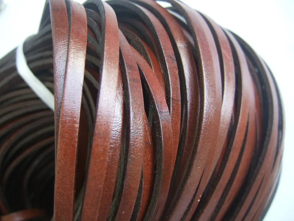 5 ярдов плоский коричневый краситель масло Настоящая Натуральная 5*2 мм кожаный