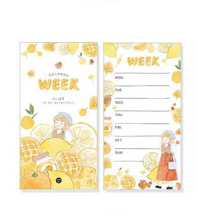 Week-yellow 40 листов Kawaii Star Cherry Bloosoms N times липкий блокнот для заметок зажим для заметок бумажные вкладки бумага лария сделать список канцелярские принадлежности - Цвет: Week-yellow