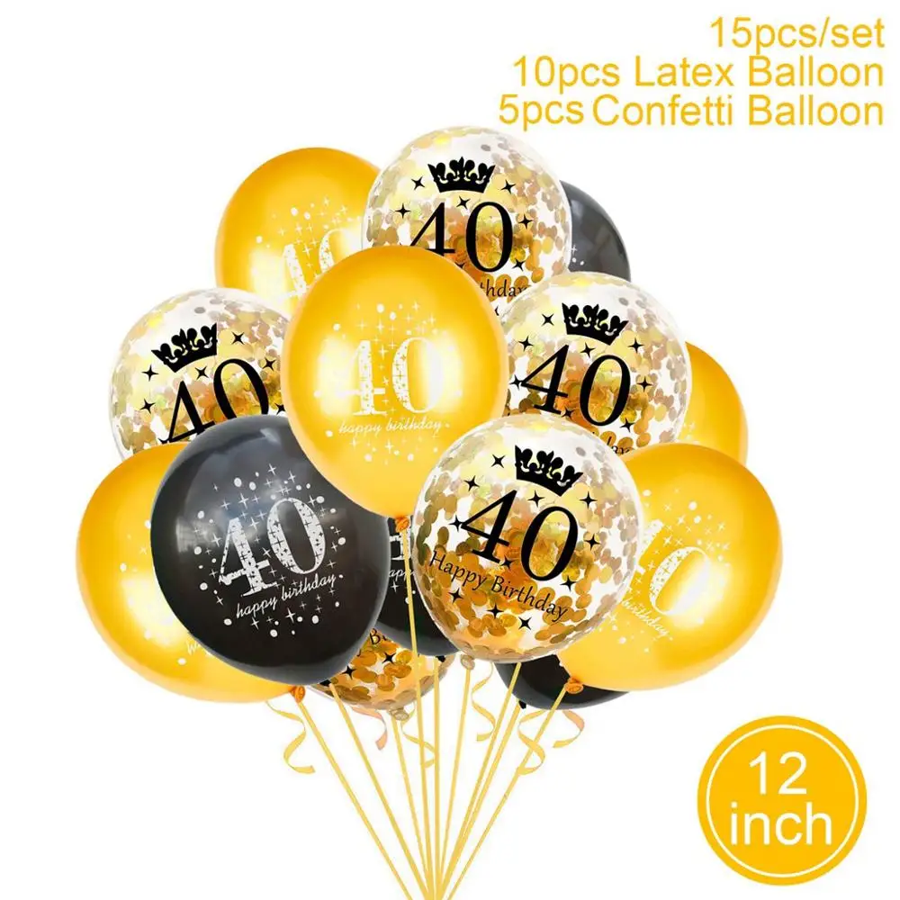 Mix 40 balloon QIFU 10 шт. 12 дюймов воздушные шары на день рождения 30 40 50 украшения для дня рождения для взрослых детей Гелиевый шар фольга, латекс, балон - Цвет: Mix 40 balloon