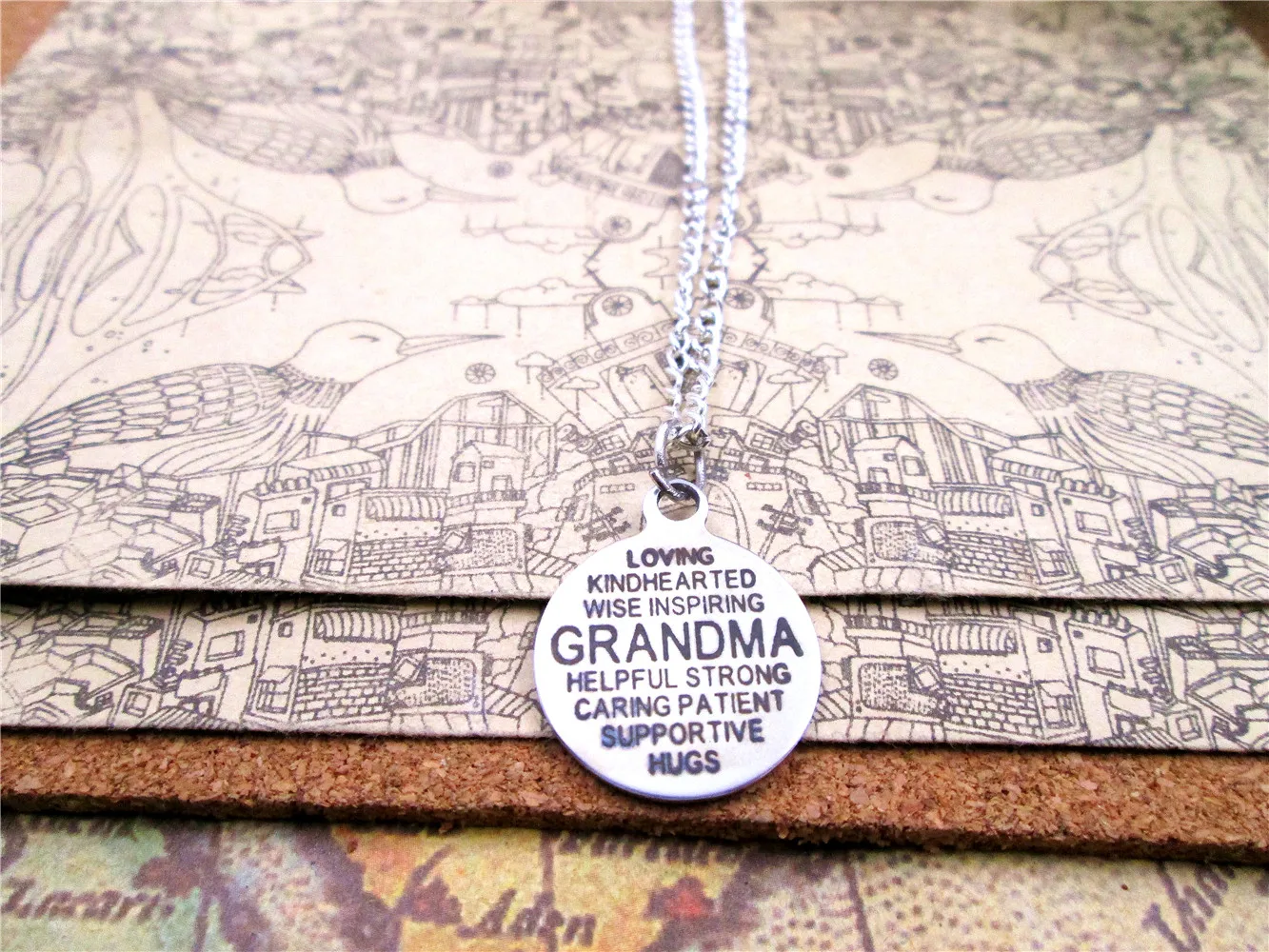 3 шт./лот модное ожерелье из нержавеющей стали &quotБабушка слово коллаж&quot Подвески