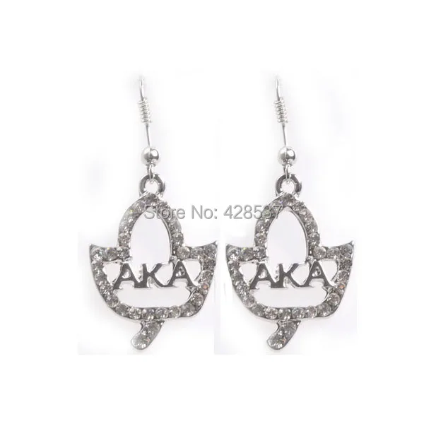 Бесплатная доставка греческий символ Альфа Капа белый кристалл AKA Плющ лист