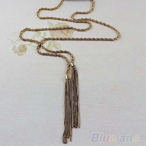 Горячая Европа Стиль Подвески Золото Плиссированные Кисточкой Длинный Свитер