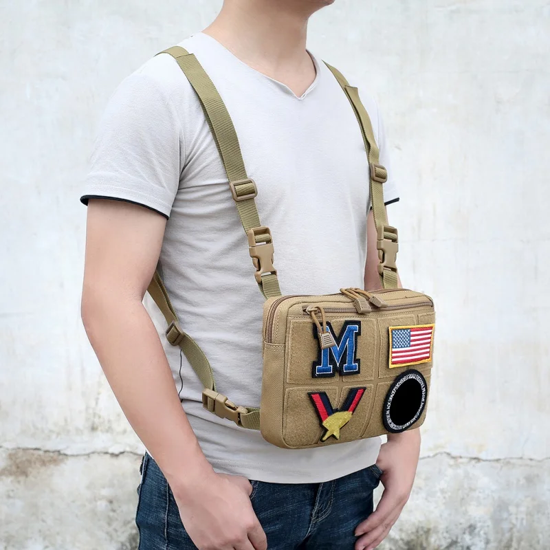 

Hot Black Chest Bag Functional Chest Recon Bag Adjustable Tactical Chest Rig Shoulder Bag Tools Pouch Outdoor Hunting Accessorie