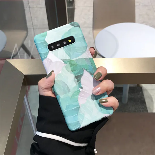 DCHZIUAN, для samsung S10 plus, чехол, модный, с изображением листьев растений, чехол для телефона, для samsung Galaxy S10, S9, S8 Plus, Note 8, 9, S9 Plus, Жесткий Чехол - Color: green