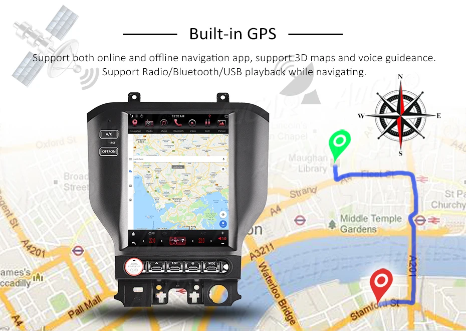 Tesla Android система автомобиля радио gps навигация для Ford Mustang Мультимедиа стерео плеер головное устройство