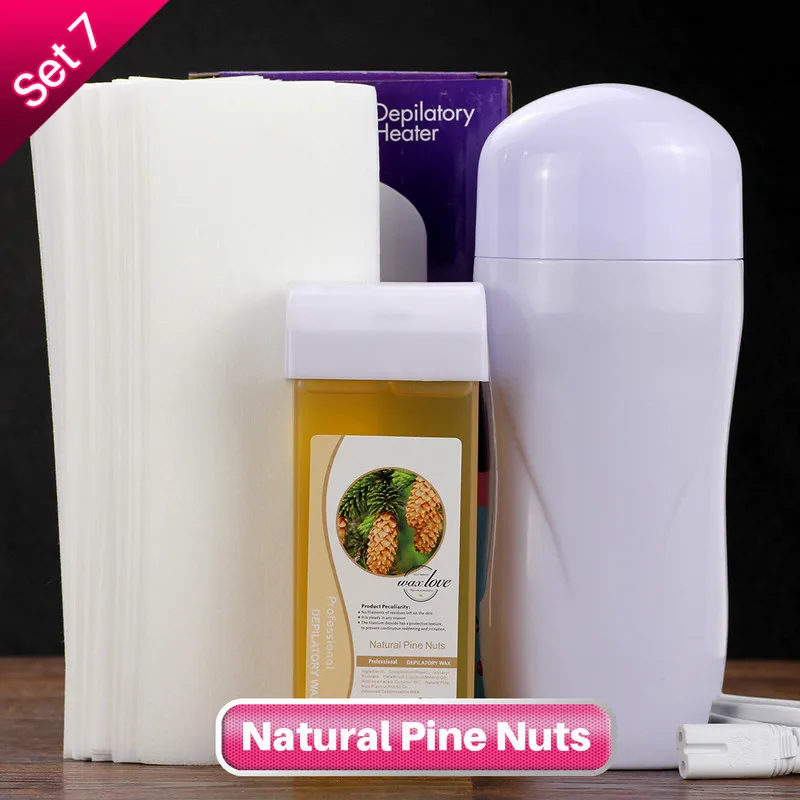 SET 7 Pine Nut Восковый набор нагревателей машина для удаления волос 110 V/220-240 V Электрический депилятор для лица бровей Мини эпилятор восковой расплава полоски* 30 - Цвет: SET 7 Pine Nut