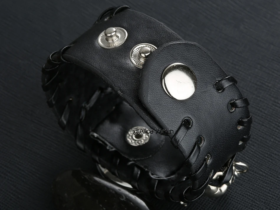 Кварцевые часы наручные крутой панк браслет пуля Череп цепь готический стиль