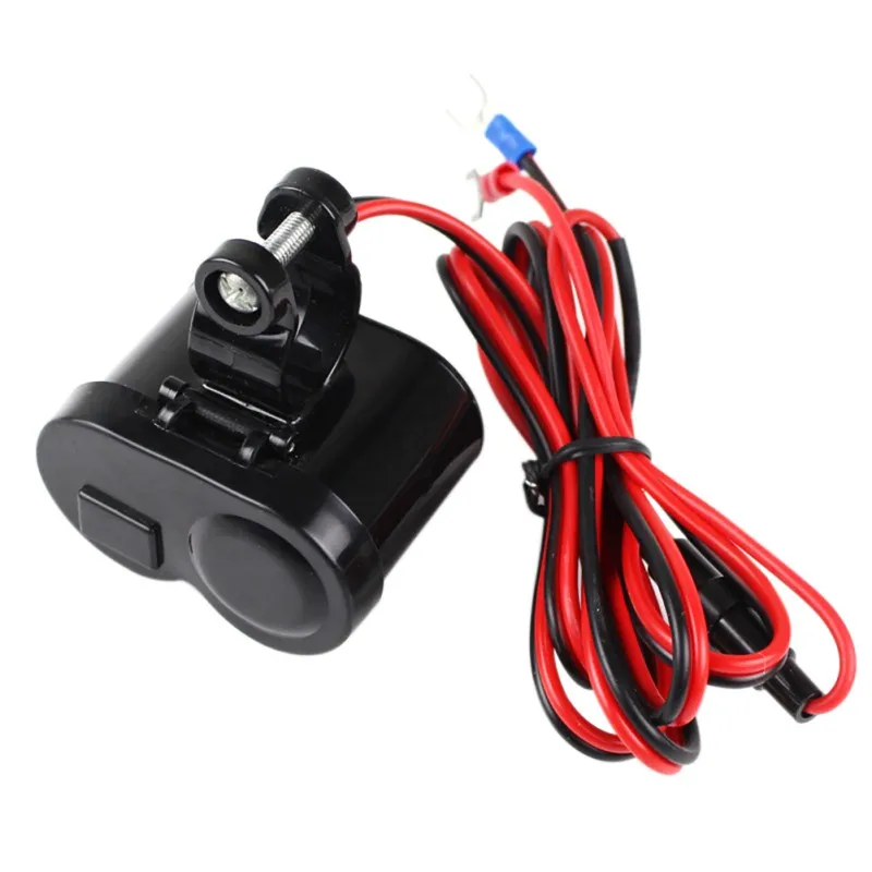 12V 24V Motorcycle Waterproof USB Cigarette Lighter Charger LED Blue Light Indicator Power Port Outlet Socket|Зажигалка| |
