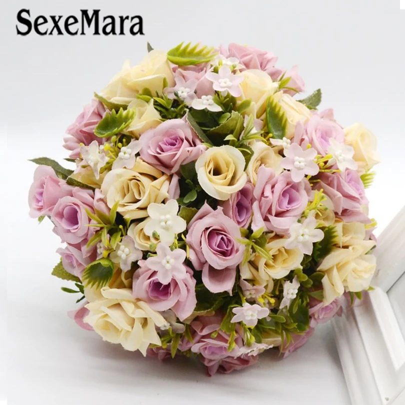 SexeMara/цвета слоновой кости розовый шампанского синий букет с цветами для