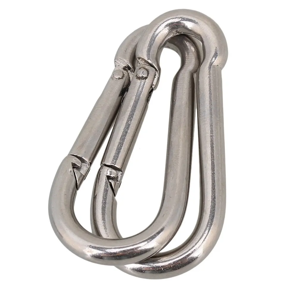 5PCS M5x50mm Multifunctional 304 Stainless Steel Spring Snaps Carabiner Quick Link Lock Ring Hooks | Обустройство дома