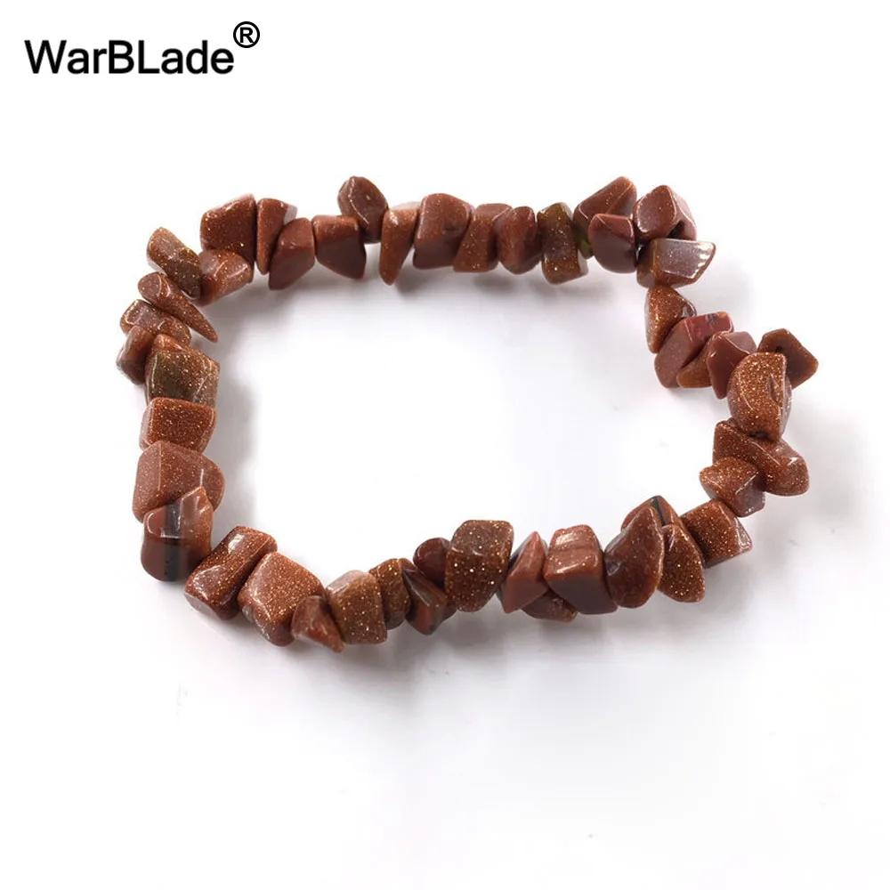 Golden sand stone Браслеты из натурального камня для женщин, нитка, чипы, Самородок, прозрачный кварц, мощный камень, опал, лунный камень, бусины, браслет, браслет - Окраска металла: Golden sand stone