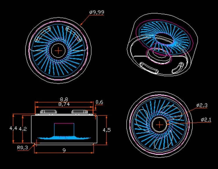 Динамик 10 мм внутриканальный динамик 2 шт. | Электроника