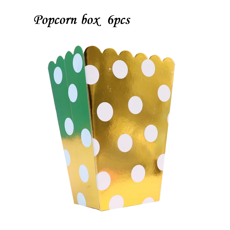 Popcorn box 6pcs 7 дюймов пластины красочные одноразовая посуда салфетки вечерние принадлежности для счастливых Свадьба День Рождения украшения для Рамадана для детей - Цвет: Popcorn box 6pcs