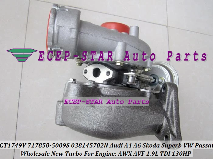 Турбокомпрессор GT1749V 717858 5009S для AUDI A4 A6 SKODA Superb VW PASSAT AWX AVF 1.9L TDI|turbocharger 2|turbocharger