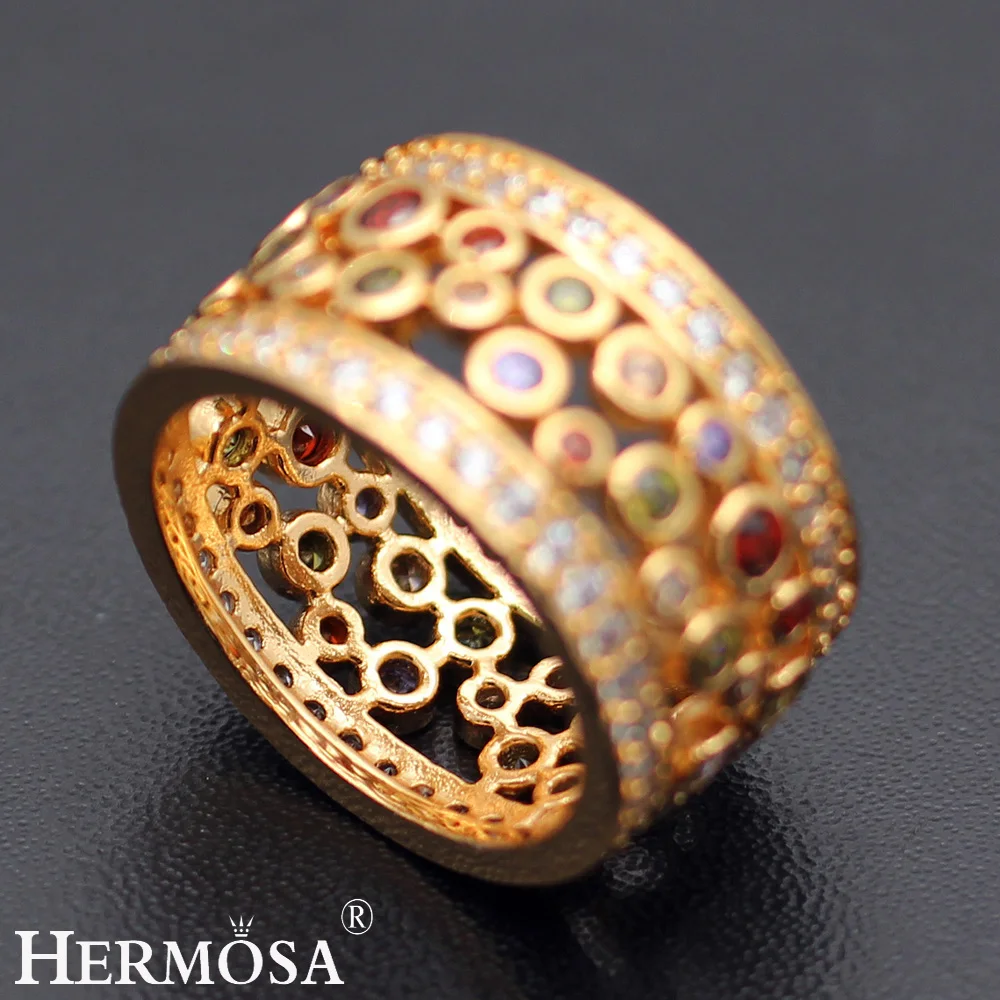 HERMOSA ювелирные изделия полый дизайн многоцветные блестящие драгоценные камни