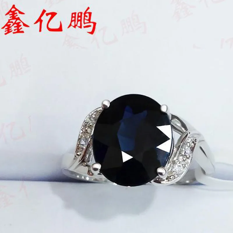 Xin yi peng 18 K Белый Золотой инкрустированное кольцо из натурального сапфира, Женское кольцо, 3 ct, подходит для вечерние