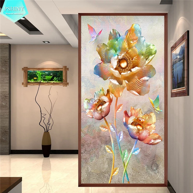 PSHINY 5D DIY Алмазная вышивка распродажа цветное золото искусственное квадратные