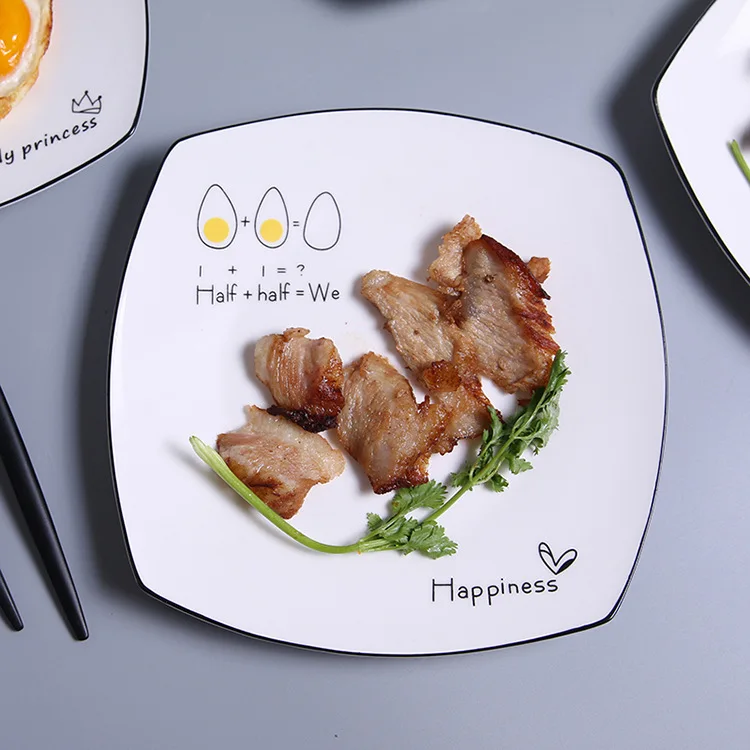 Ins Style Dinner Plates Porcelain Food Salad Steak Dishes Nordic Ceramic Home Decor Brief Dessert Square Plate Drop Shipping | Дом и сад