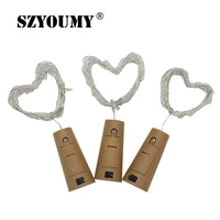 szyoumy included batteries 1m 2m 3m 4m 5m led string lamps wine bottle stopper light cork shaped for party wedding decoration