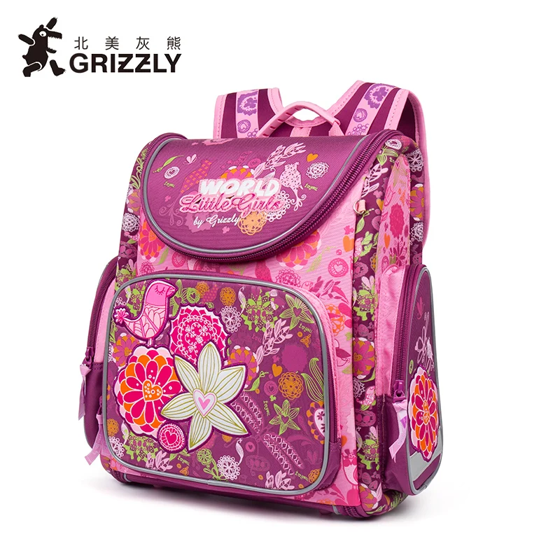 GRIZZLY новинка 2019 модная детская школьная сумка с милым медведем из мультфильма для