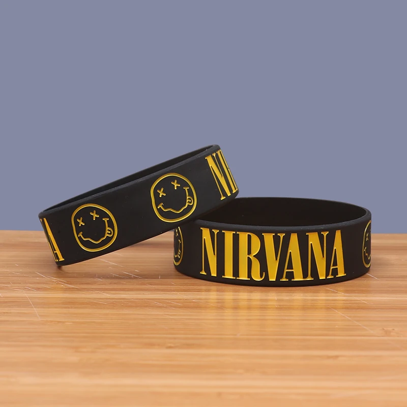 Рок-Группа NIRVANA широкая версия силиконовые браслеты звезда силиконовый браслет