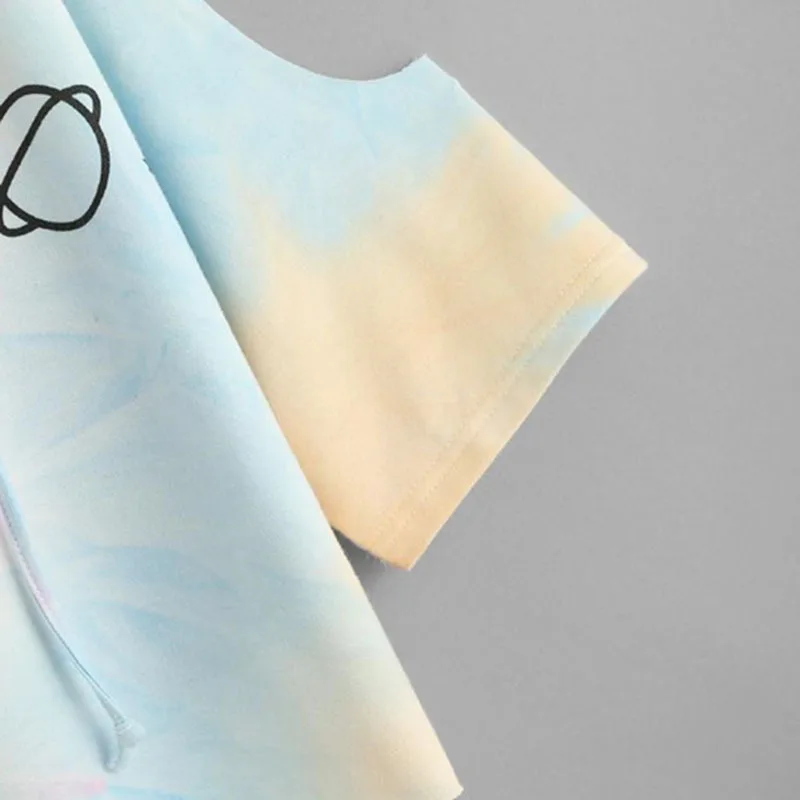 Открытая Наплечная водная цветная футболка с капюшоном многоцветная 3/4 рукав