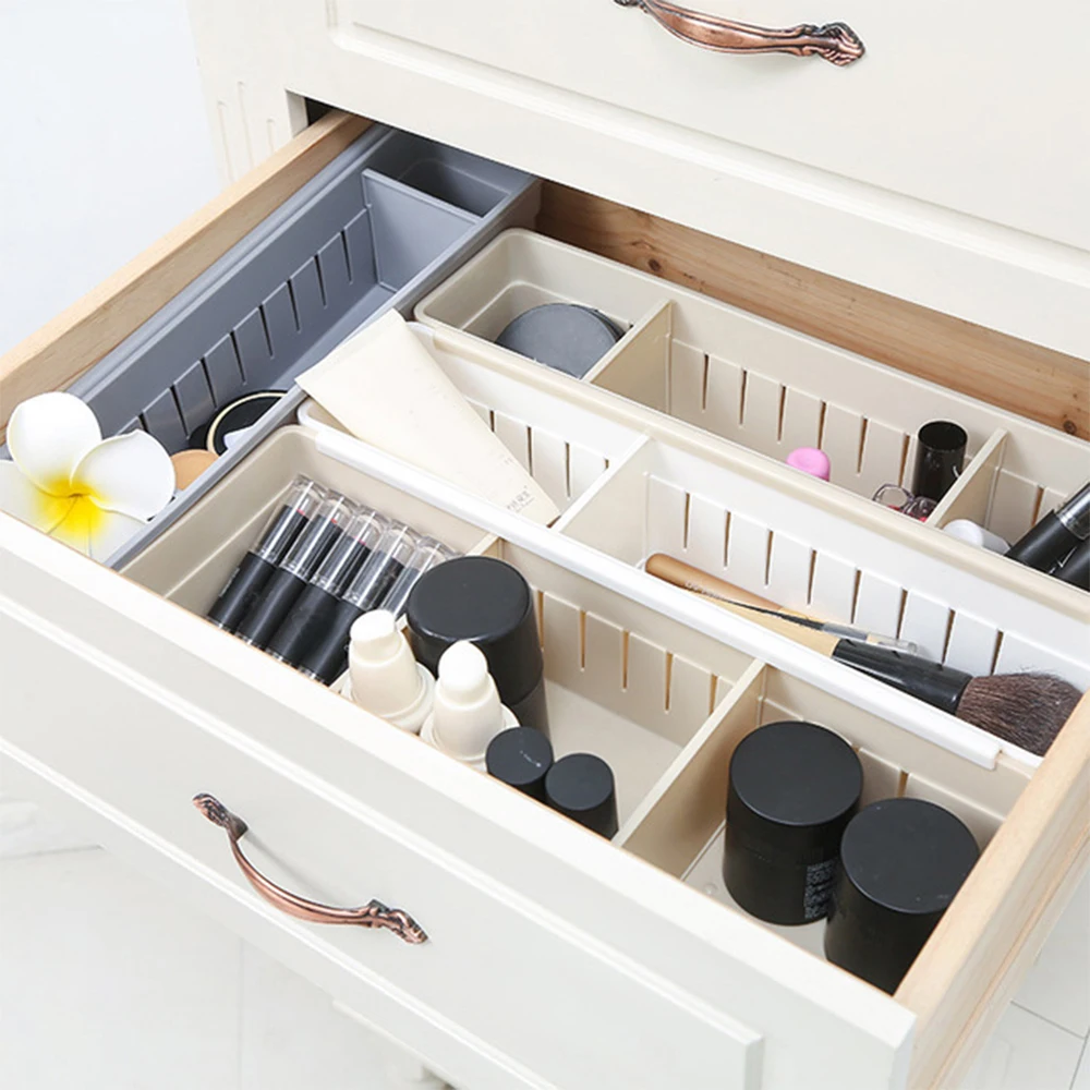 1 шт. DIY Пластиковый Регулируемый ящик для ящика приклеиваемый органайзер с