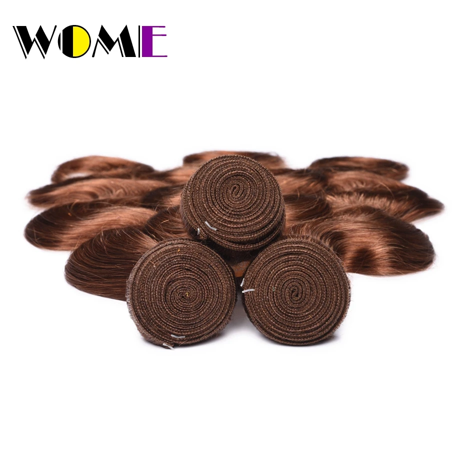 Wome Color 30 Bundles Indian Body Wave Human Hair Extension 3PC #30 Non Remy Free Shipping | Шиньоны и парики