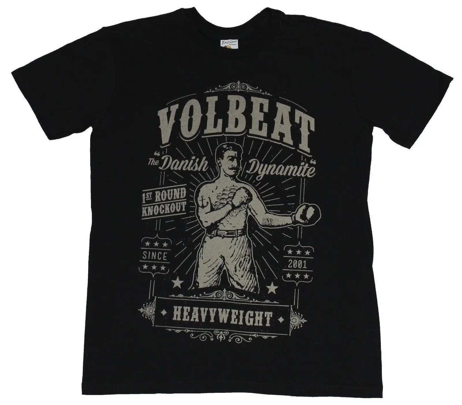 Volbeat Мужская футболка-тяжеловесный старый Timey боксер изображение тяжелого веса |