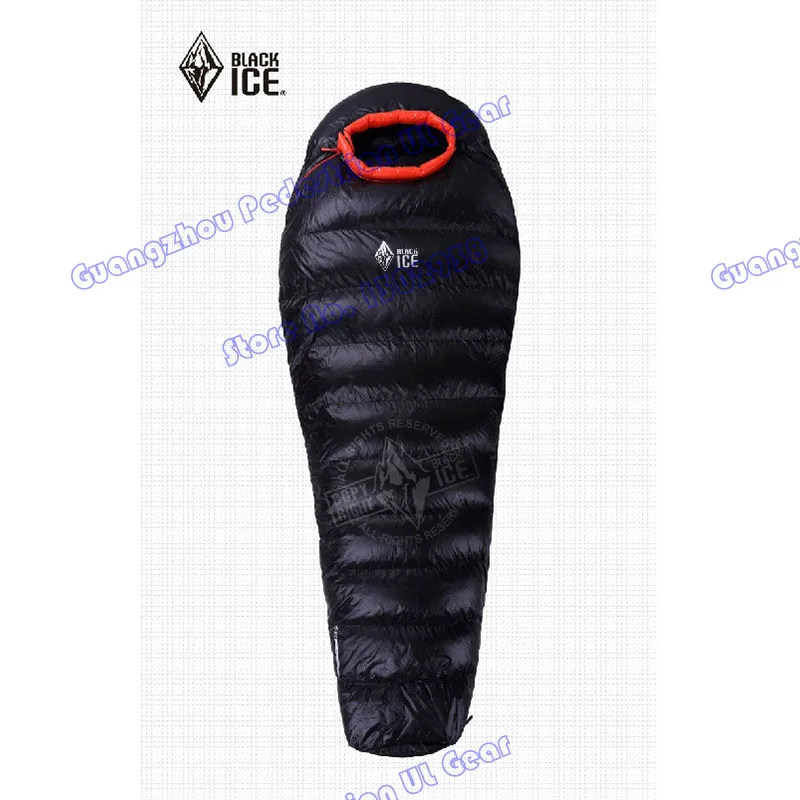 Size M Черный лед B-700 профессиональный открытый белый утиный пух Зимний типа «кокон» спальный мешок - Цвет: Size M