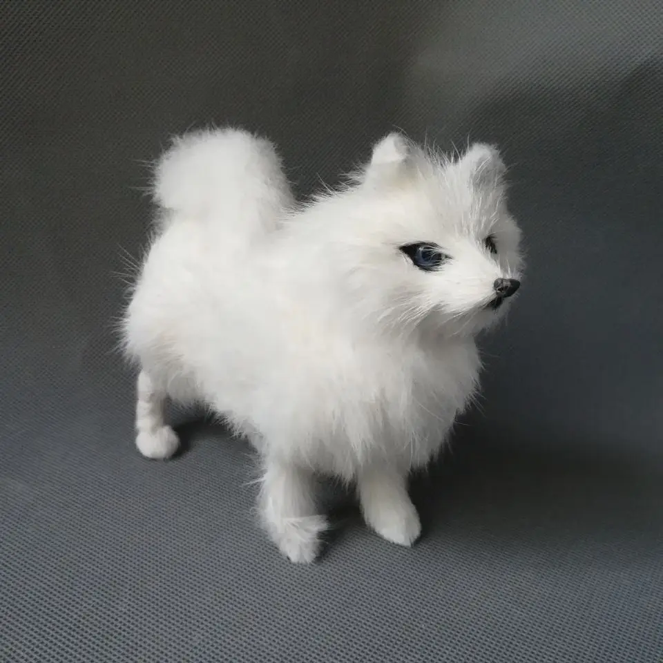 Имитация животного 17х6х15 см белая Samoyed модельная игрушка в виде собаки украшение