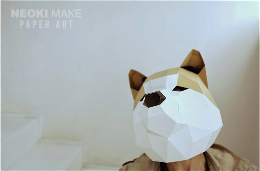 Креативный ручной работы Акита маска голова собаки бумажная матрица косплей 3D DIY Маска Необычные Бальные вечерние для мужчин женщин детей Необычные лучший подарок