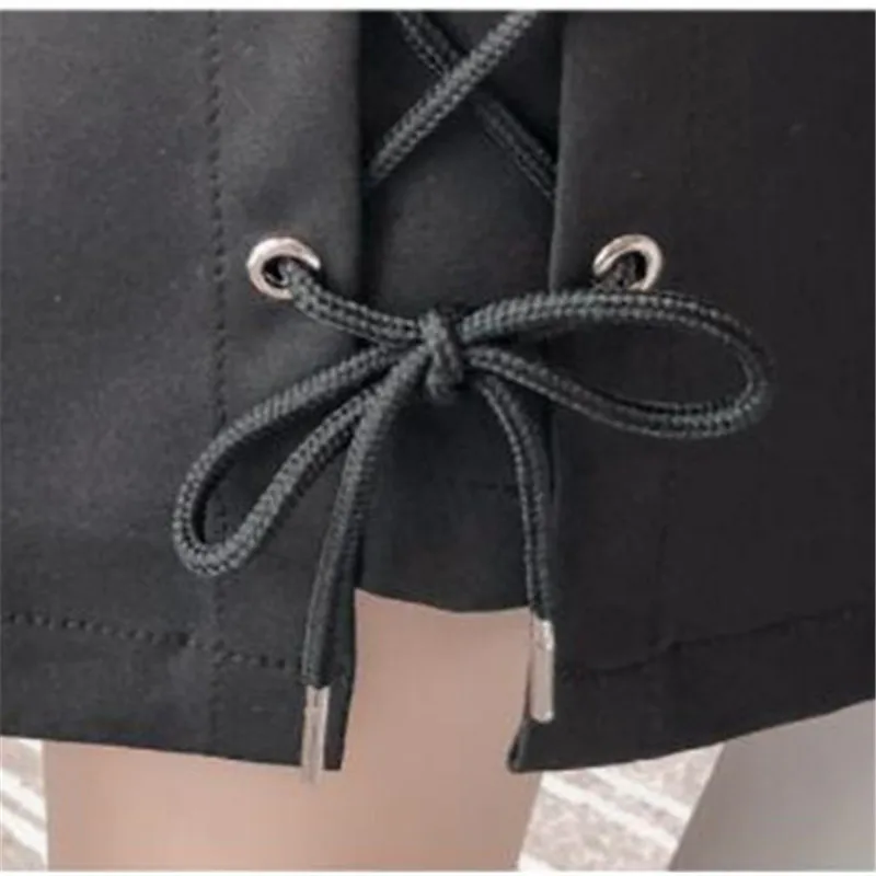 Женская Офисная мини-юбка с завышенной талией на шнуровке | одежда