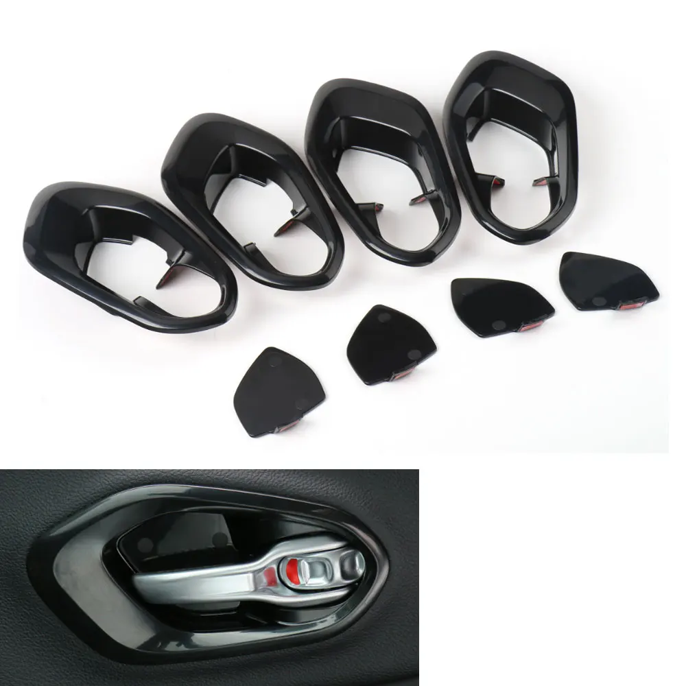 

8pcs/set ABS Gloss Inner Door Handle Bowl Full Covers Trim Panel Frame Decoration Garnished Bezel For Cherokee 2014-2016
