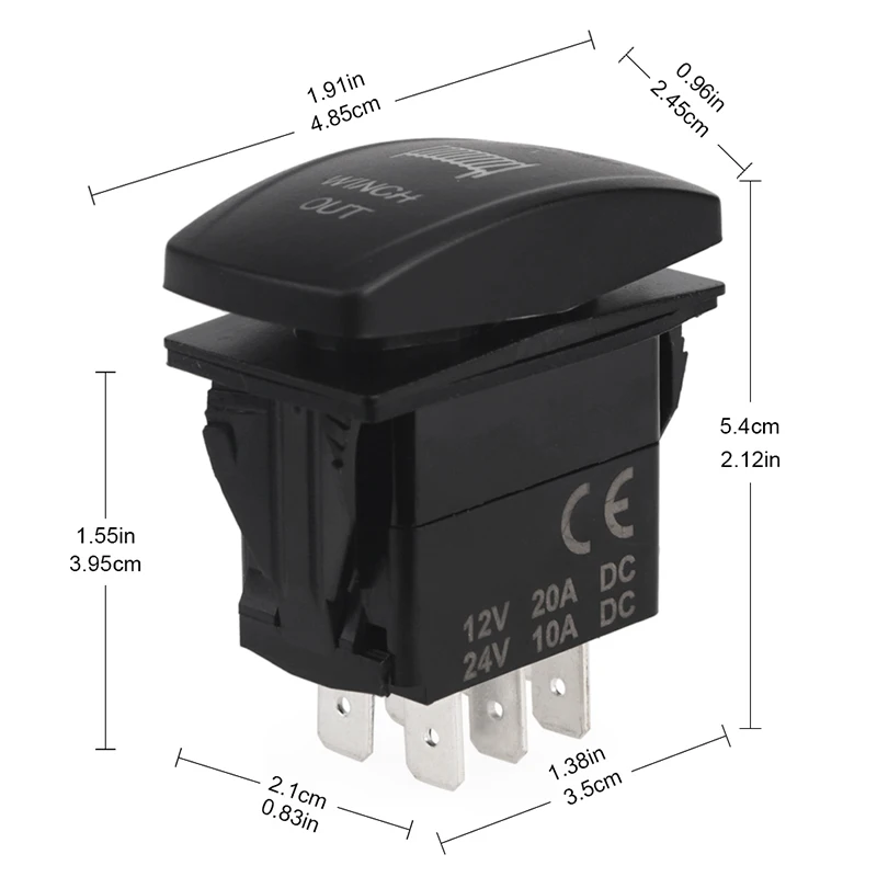 12V 24V лебедка Лебедка/кулисный переключатель(ON)-OFF-(ON) 7-контактный лазерный светодиод синий и красный цвета зеленый однократно перекидной переключатель