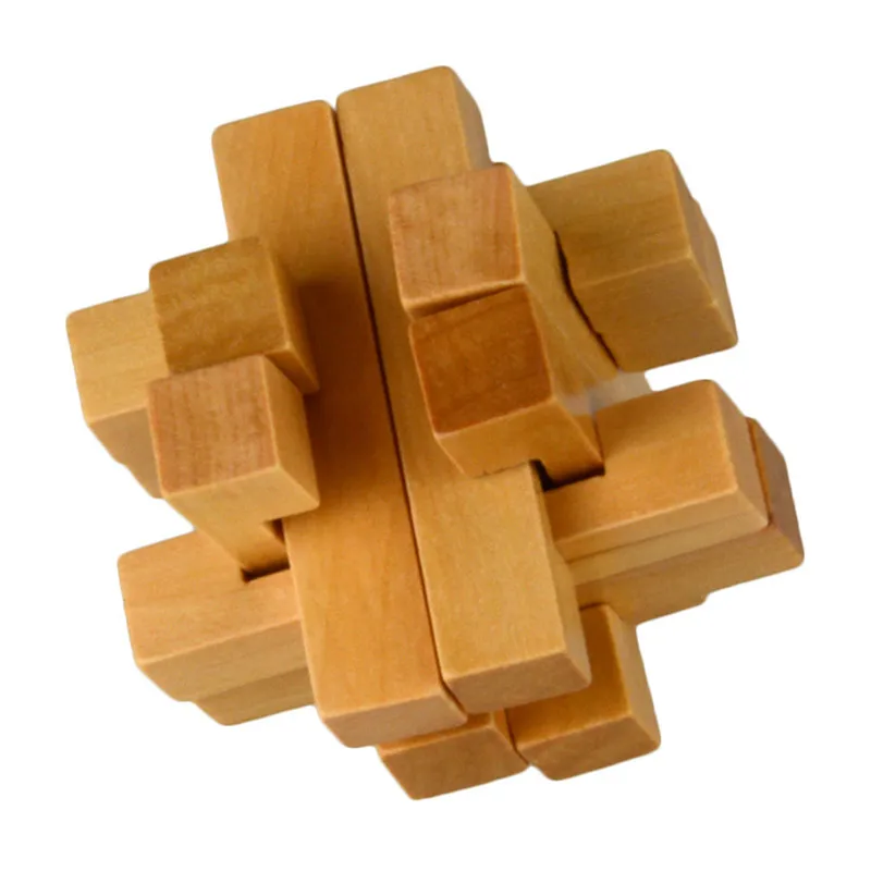 Starz WoodenToy деревянные разблокировки головоломка куб конг мин / любань блокировки