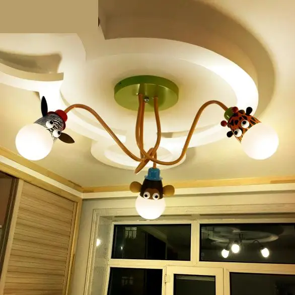 Led Cartoon Children's Room Lamp Bedroom Ceiling Lamps Warm Personality Kindergarten Creativity Children lights | Лампы и