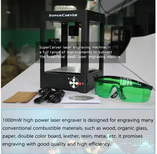 SUPERCARVER K2 1000mW миниатюрный лазерный гравировальный станок для печати гравер Carver автоматический DIY резьба вне линии работы