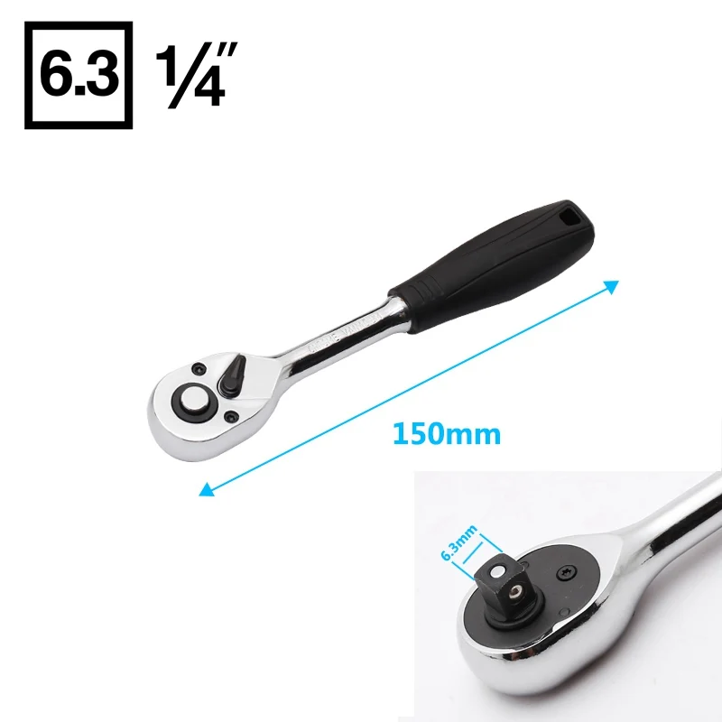 Трещоточный ключ 1/4 &quot3/8&quot 1/2 &quotинструмент для ремонта стали крутящего момента 72