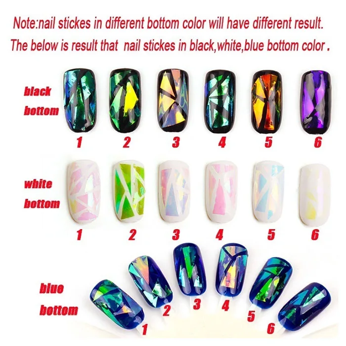 1/6 шт бумажные женские аксессуары для стикеры 3D на ногти Nail Art DIY зеркальный
