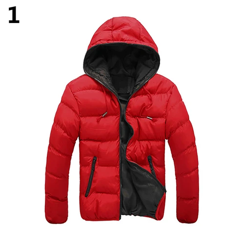 Мужская зимняя теплая пуховая куртка повседневное Стеганое пальто на молнии с