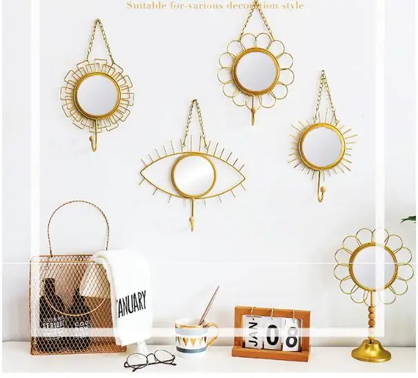 1 шт. Скандинавское зеркало для макияжа крючок подвесное настенное женщин