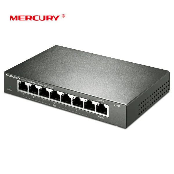 Коммутатор Mercury с 8 портами и поддержкой POE 100 Мбит/с 15 4 Вт|Сетевые коммутаторы| |