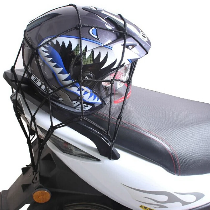Сетка для багажа на мотоциклетный шлем 30 х30 см 6 крючков|motorcycle luggage net|motorcycle helmet