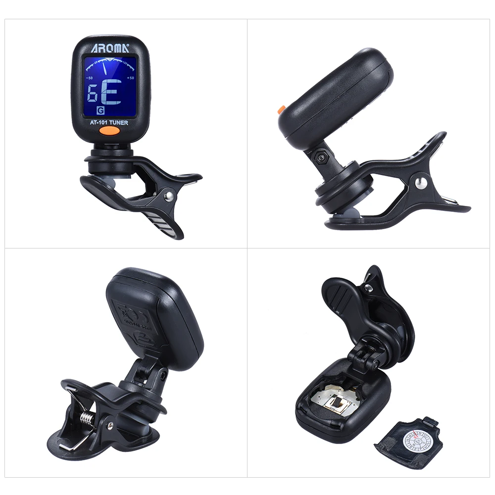 Portable Mini Clip-on Digital Tuner with Foldable Rotating Clip High Sensitivity for Chromatic Guitar Bass Violin Ukulele | Спорт и