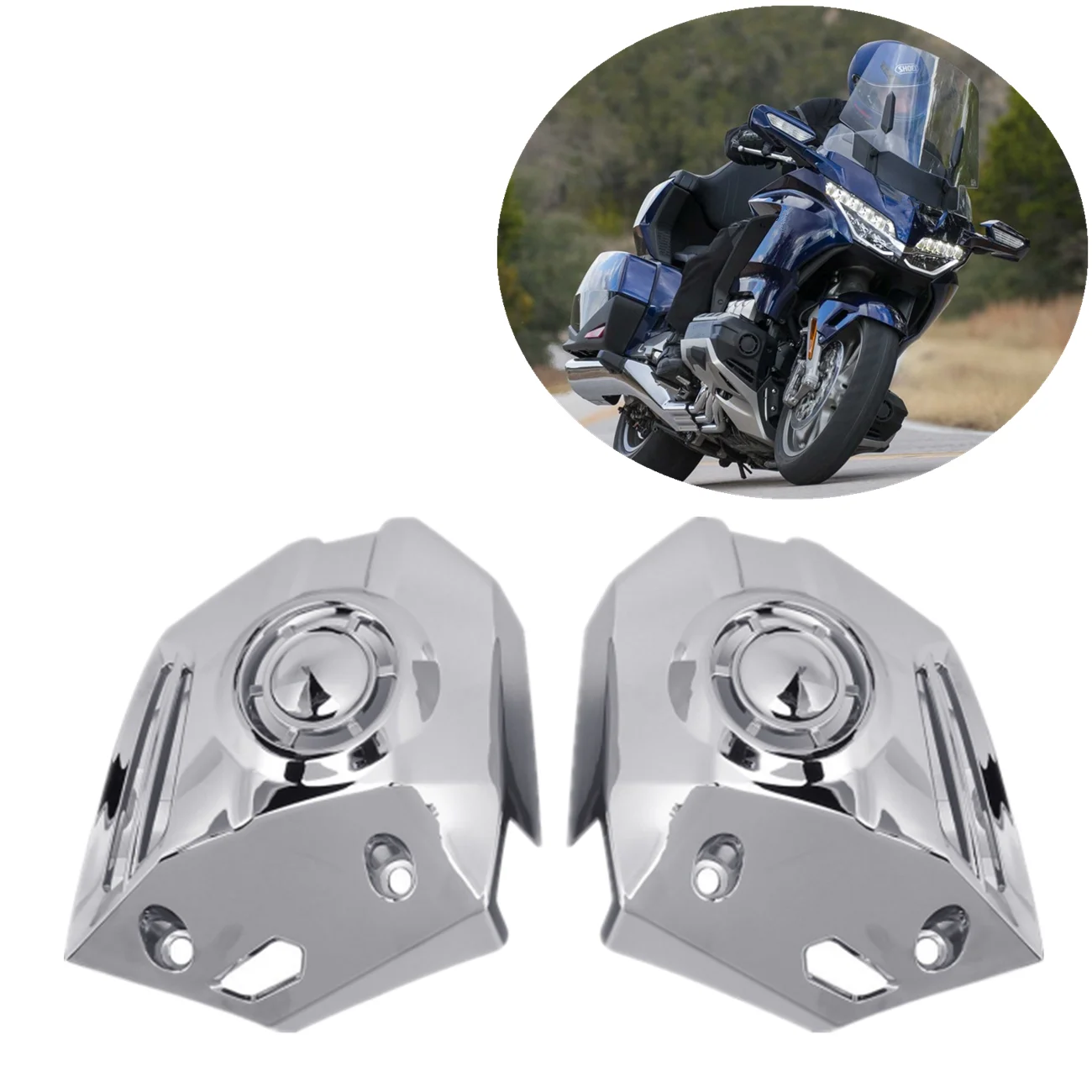 МОТОЦИКЛ хром L& R нижний хомут Чехлы для Honda Goldwing 1800 GL1800 GL 1800 18
