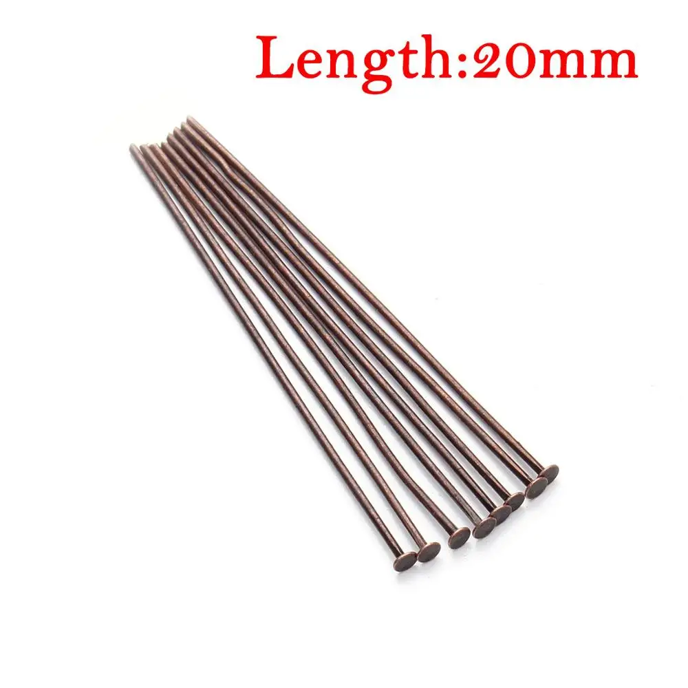 antique copper 20mm 200 шт 20 26 30 40 50 мм длина металлическая плоская головка штырь Т-образный штырь иглы для изготовления ювелирных изделий Аксессуары поставщик - Цвет: antique copper 20mm