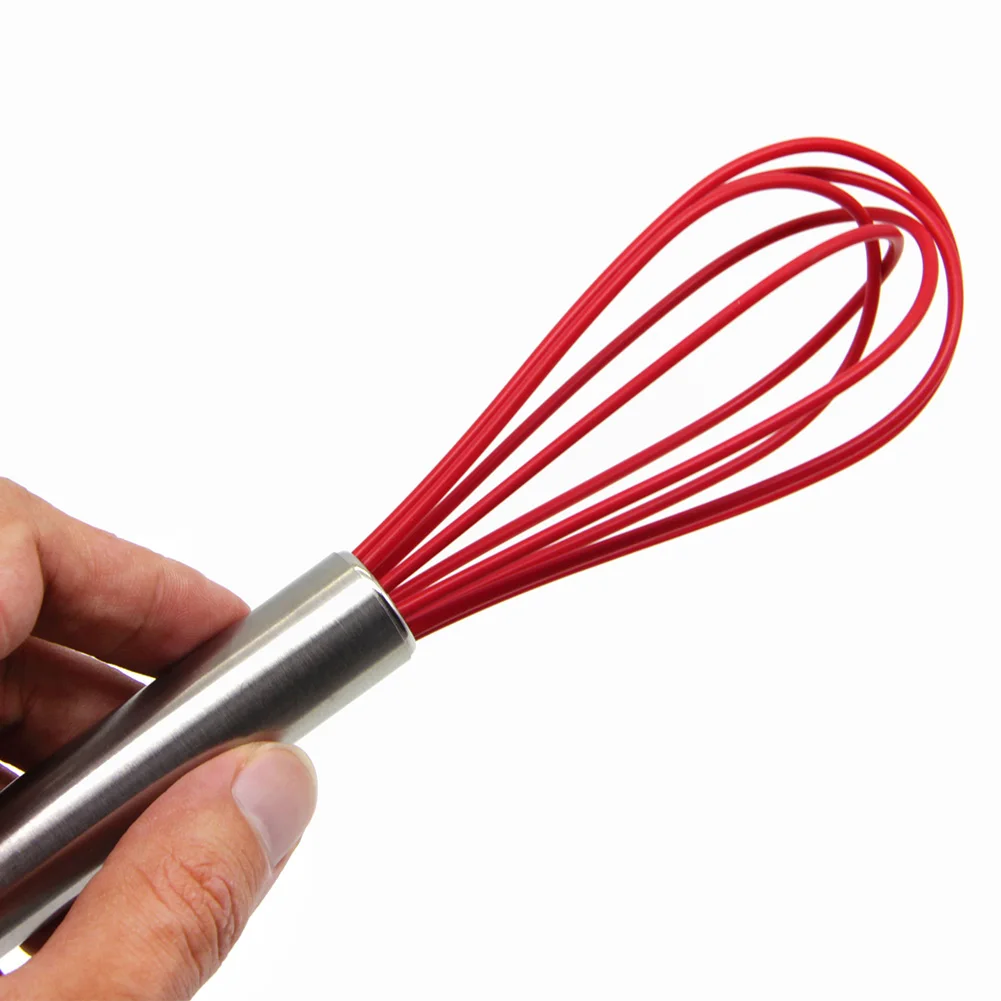 Нержавеющая сталь Ручка перемешивание силиконовые легко чистить венчик для яиц